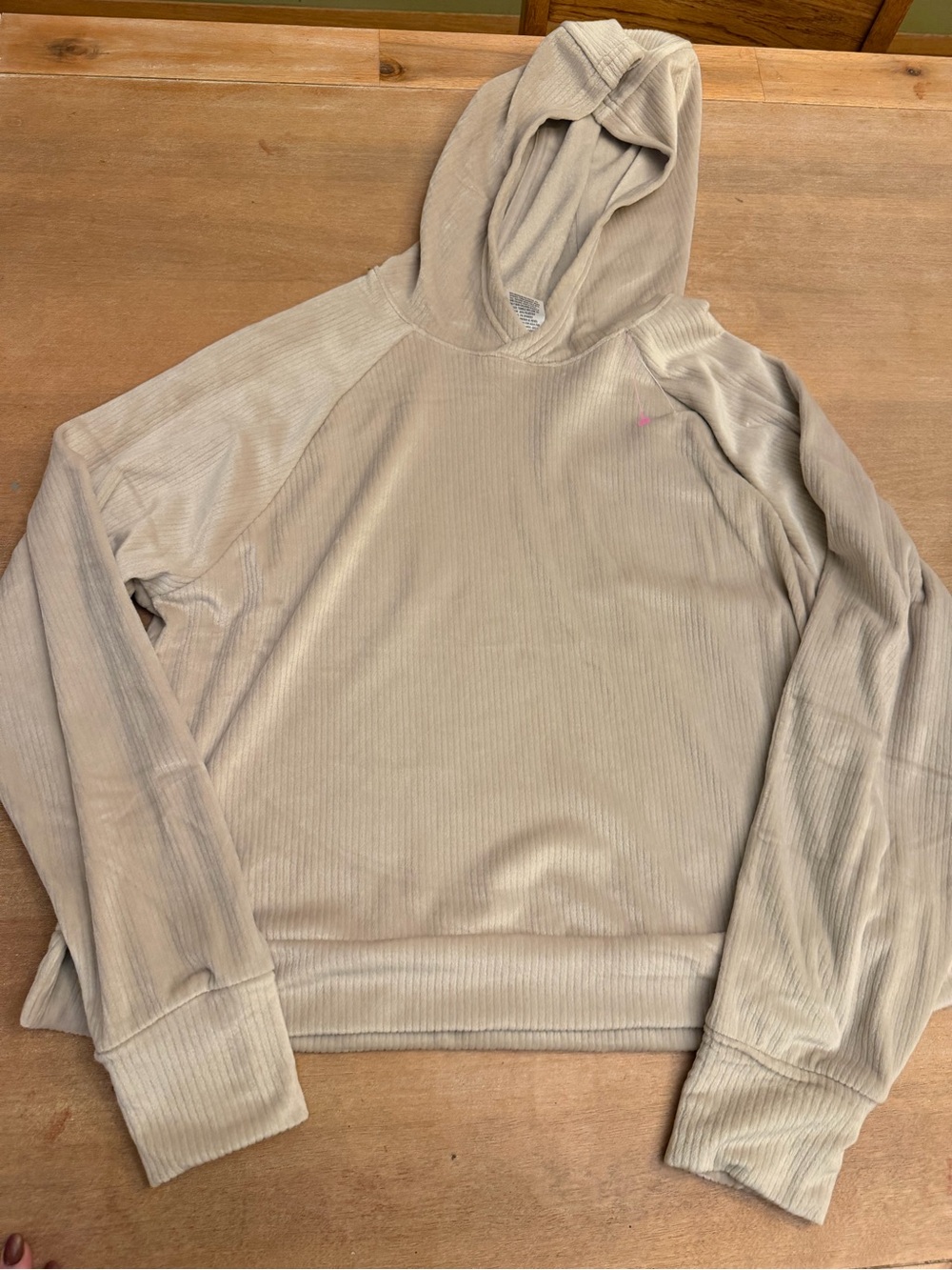 all in motion Women's Ribbed Hooded Pullover - Beige
